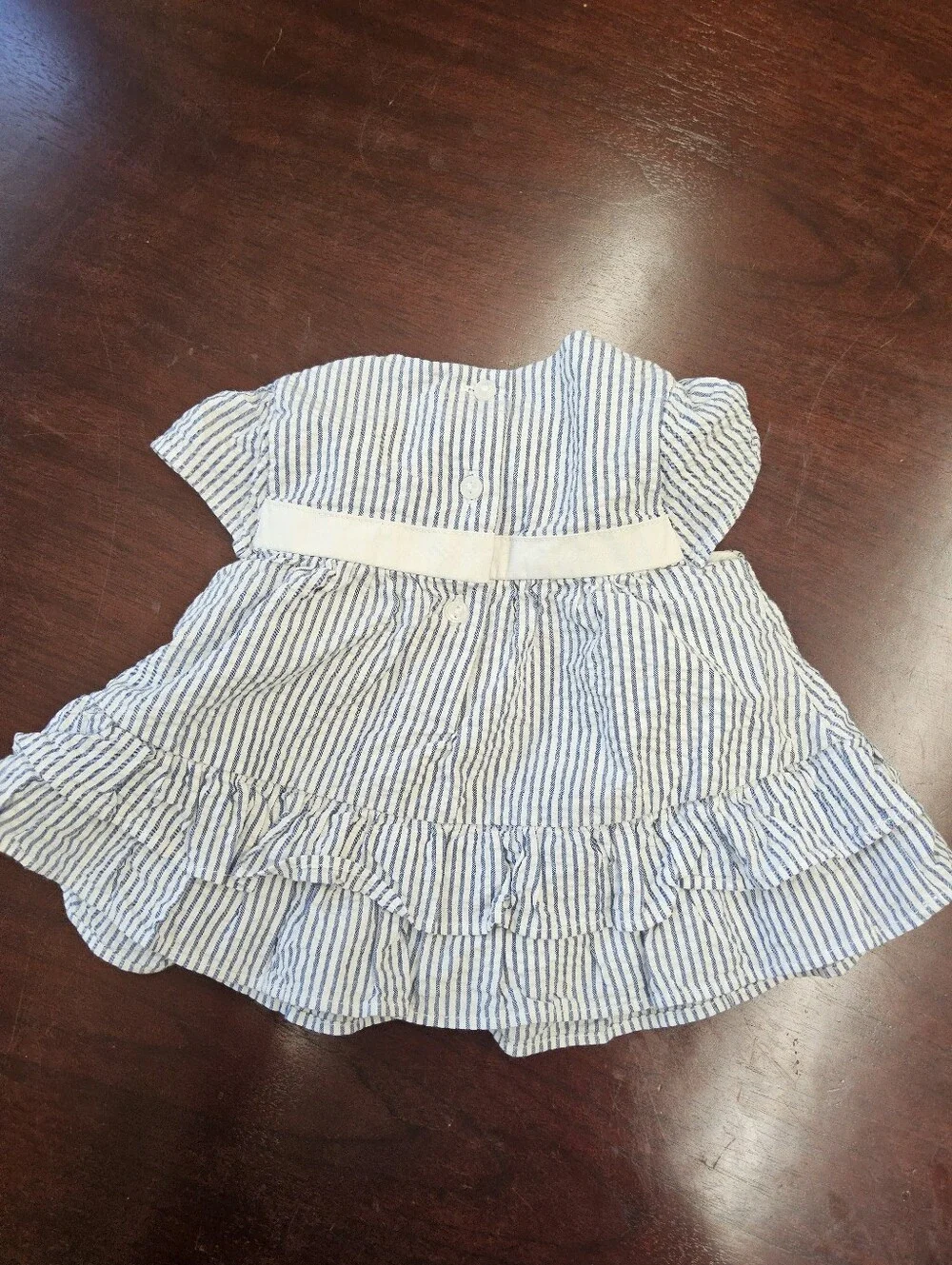 Janie and Jack Light Blue & White Seersucker Set